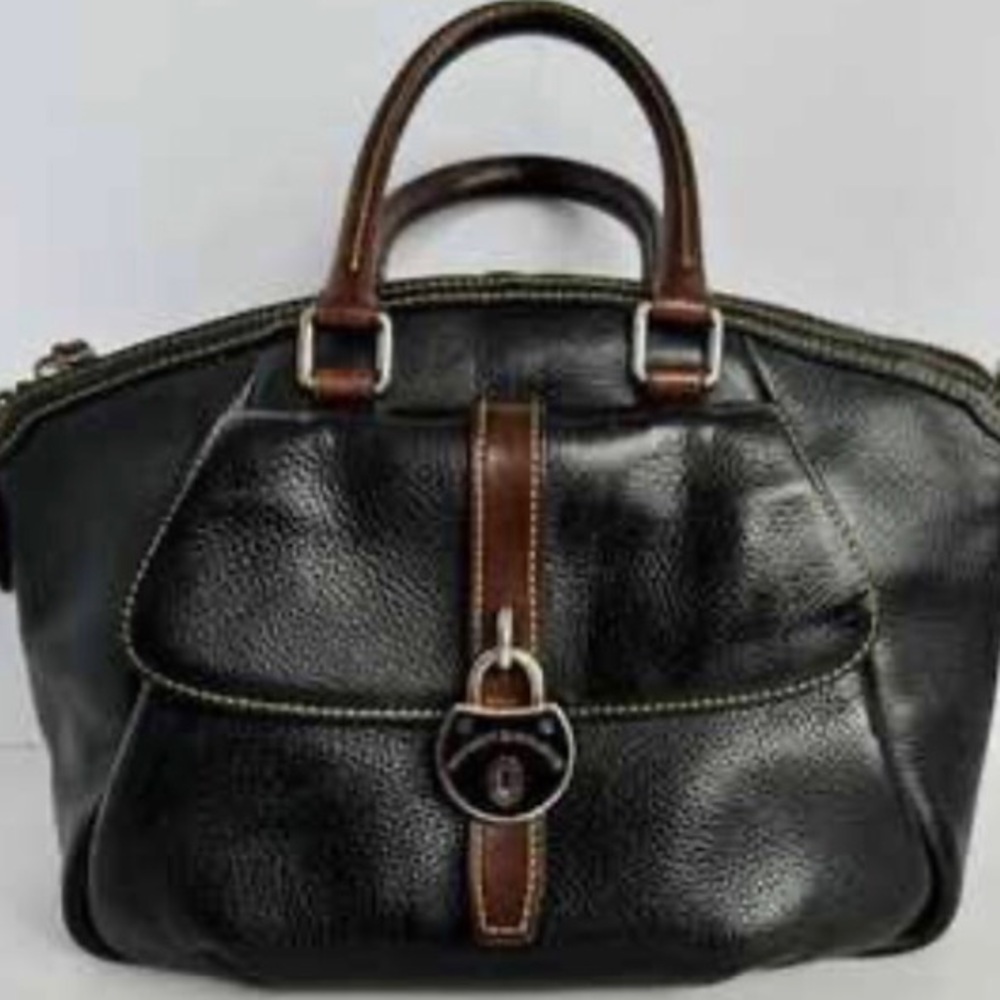 Dooney Bourke Pebble Leather Samba Zipper Tote Satchel with Strap